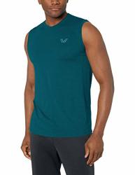Amazon Brand - Peak Velocity Men's Vxe Sleeveless Quick-dry Athletic-fit Muscle Tank Top Reflection Green Heather Xx-large
