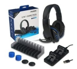 Dw Dobe 5 In 1 Headphones - Charging Dock -game Stand -silicon Caps For PS4