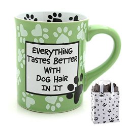 Everything Taste Better With Dog Hair In It 1-16OZ Coffee Mug & 1 Bag Bundle Set