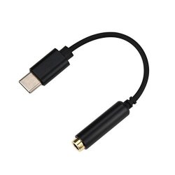 Mchoice USB Type-c To 3.5MM Jack Aux Headphone Audio Splitter Converter Adapter Cable Black