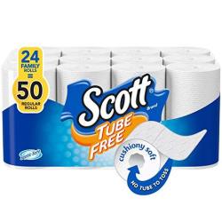 Scott Tube-free Toilet Paper 24 Family Rolls Bath Tissue