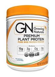 Growing Naturals Organic Rice Protein Powder Original 16.2 Ounce