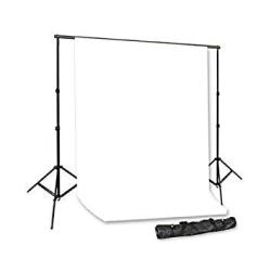 Cowboystudio 10 X 20FT White Muslin Backdrop With Heavy Duty Support System And Carry Bag