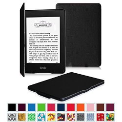 Fintie Kindle Paperwhite Smartshell Case - The Thinnest And Lightest Leather Cover For All-new Amazon Kindle Paperwhite Fits All Versions: 2012 2013 2014 And 2015 New 300 Ppi Black