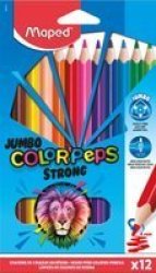 MAPEX Maped Colour Triangular Strong Jumbo Pencils 12 Pack