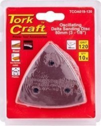 Tork Craft Oscilating Sandpaper A o 80mm 10pc Delta Shape 120grit