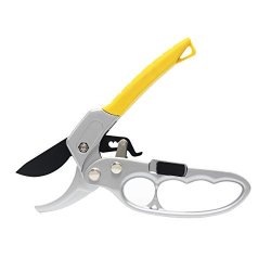 Signstek Garden Branch Pruning Shears Laborsaving Ratchet Garden Scissors Branch Cutter Secateurs With Safety Lock And Hand Protection Aluminium Alloy Handle