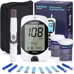 Diabetes Testing Kit Blood Sugar Monitor Kit With Test Strips And Lancets 1 Blood Glucose Meter 1 Lancing Device 100 Lancets 100 Glucometer Strips