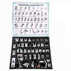Yeqin 42 Pcs Professional Presser Feet Set Presse Foot Domestic Sewing Machine Foot For Brother Singer Babylock Janome Elna Etc Low Shank Sewing Machine