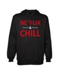 JuiceBubble Netflix And Chill Mens Black Hoodie