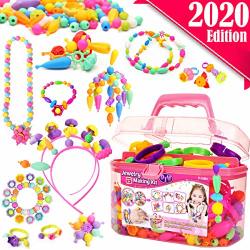 Funzbo Snap Pop Beads For Girls Toys - Kids Jewelry Making Kit Pop-bead Art And Craft Kits Diy Bracelets Necklace Hairband And Rings Toy
