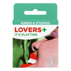 Lovers Plus Ribb And Studded Condoms 3EA
