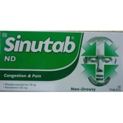 Sinutab Sinus Pain Nd Tabs 20