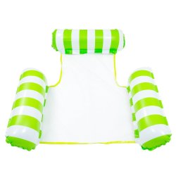 Inflatable Pool Hammock Lounger Chair - Lime Green Striped
