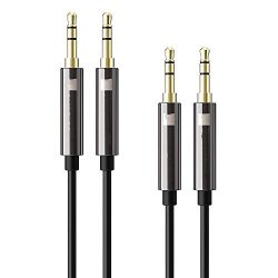 Aux Cable Aux Cable Auxiliary Audio Cable For Car home Stereo Headphones Iphone ipod ipad echo Dot sony beats And More Copper Shell Hi-fi Sound Black