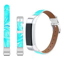 Jolook For Fitbit Alta Band Jolook Replacement Leather Wristband Straps Bands For Fitbit Alta Hr for Fitbit Alta - Dreamlike Blue Marble Bands
