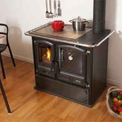 Godin Promes 6.5 Kw Cooking Stove Wood Burning Fireplace Black