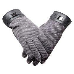 Motorcycle Driving Warm Anti-slip Touch Screen Gray Gloves