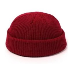 Knitted Wool Hat Skull Caps Beanie - Red