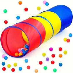 Sunshine Rainbow Children's Crawling Tunnel Tube Children's Channel Kindergarten Sensory Training Equipment Drilling Hole Toy Four-way Halloween Christmas Gift