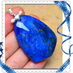 Spectacular One Of A Kind Blue Sea Sediment Jasper Solid.925 Silver Pendant