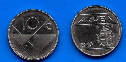 Aruba 10 Cent 2013 Unc Cents South America Coin
