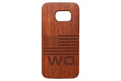 For Samsung Galaxy S7 Black Walnut Wood Phone Case Ndz Us Flag Warrant Officer 001