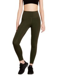 Boody Motivate High-waist Full Tights - Olive - L
