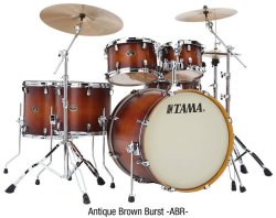 TAMA VP62RS Silverstar Custom Series 6PC Acoustic Drum Kit - Antique Brown Burst 10 12 14 16 14 22 Inch