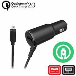 Turbo Fast 25W Car Charger Works For Samsung Fast Charge Wireless Charging Stand With Extra USB Port And Long Hi-power Microusb Cable