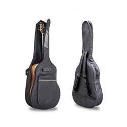 Black 41" Acoustic Guitar Double Straps Padded Guitar Soft Case Cover Bag Backpack