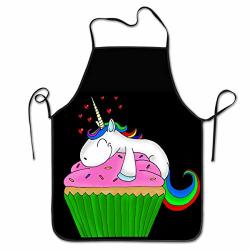Baifumen Unicorn Sweet Cupcake Cooking Aprons Chef Apron For Women Men Girl Kids Gifts Kitchen Decorations
