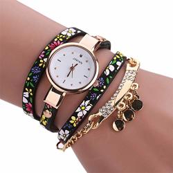 Fashion Sleek And Chic Casual Quartz Wrist Watch Rhinestone Decoration Ladies Leather Bracelet Watch Gift Green