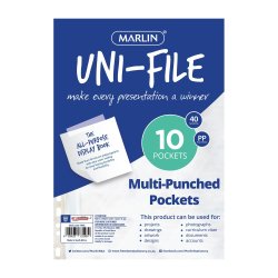 Marlin Multipunch Pockets 10'S 40 Micron - Pack Of 10