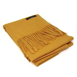 100% Yellow Cashmere Scarf - Gift Box Large Size Removable Tag Limited Availability