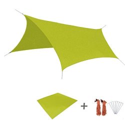 Triwonder Outdoor Waterproof Camping Shelter Footprint Groundsheet Beach Picnic Blanket Mat Green M+accessories
