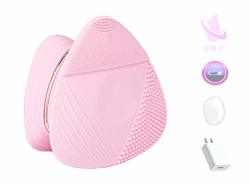 4 In 1 Portable Silicone Facial Cleansing Brush Lumcrissy Cleanser Massager Waterproof Face Wash Tool Pink