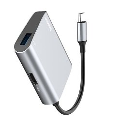 USB C To HDMI Adapter Baseus Type C To HDMI With Extra USB 3.0 Port For The New Macbook Pro Imac Chromebook Pixel And Other Devices