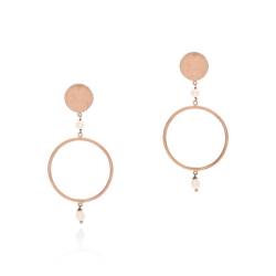 Sun Moon & Stone Earrings - 18KT Rose Gold Vermeil