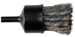 Pferd 83098 Stem Mounted Power Knot Wire End Brush With Coated Flared Cup Round Shank Stainless Steel Bristle 1" Diameter 0.014" Wire Size 20000 Maximum Rpm 1 4" Shank Diameter