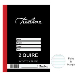 Treeline 2 Quire A4 192 Pg Feint & Margin Hard Cover Book