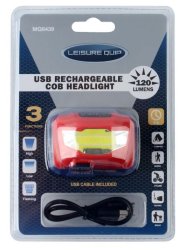 Leisure Quip USB Rechargeable Cob Headlight 110 Lumes