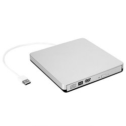 Zsmj USB 2.0 External Cd Drive Dvd-r Cd-rw Writer burner player With Classic Silvery For Apple Macbook Air Macbook Pro Mac Os PC Laptop Silvery
