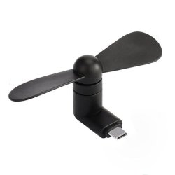 Portable Usb-c Fan Works With Most Smart Phones With Usb-c Black