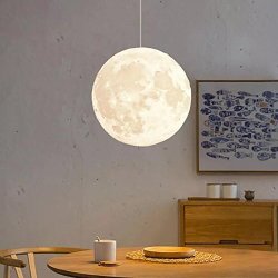Siminda 7.8 Inch 3D Printing LED Big Moon Lamp Acrylic Moon Chandelier Kids Room Home Decor Christmas Gift