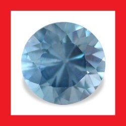 Zircon Natural Cambodia - Blue Round Diamond Cut - 0.360CTS