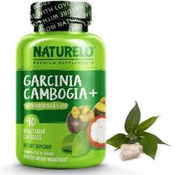 Naturelo Garcinia Cambogia Weight Loss Management - 100% Natural Supplement With Pure Garcinia Cambogia Ketones Forskolin Green Tea Guarana - Thermogenic Fat Burner - 90 Vegan Capsules