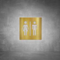 Toilet Male And Female Sign D05 - Brushed Brass