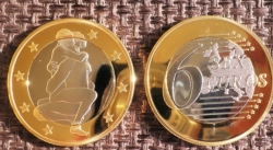 Sex 6 Euros Kama Sutra 19 Gold Silver Clad Steel Coin Nude