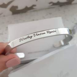 CBA101917 - Personalized Bangle Silver Stainless Steel 5MMX18CM